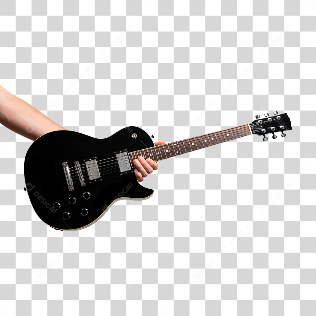 Mão Segurando Guitarra PNG Transparente