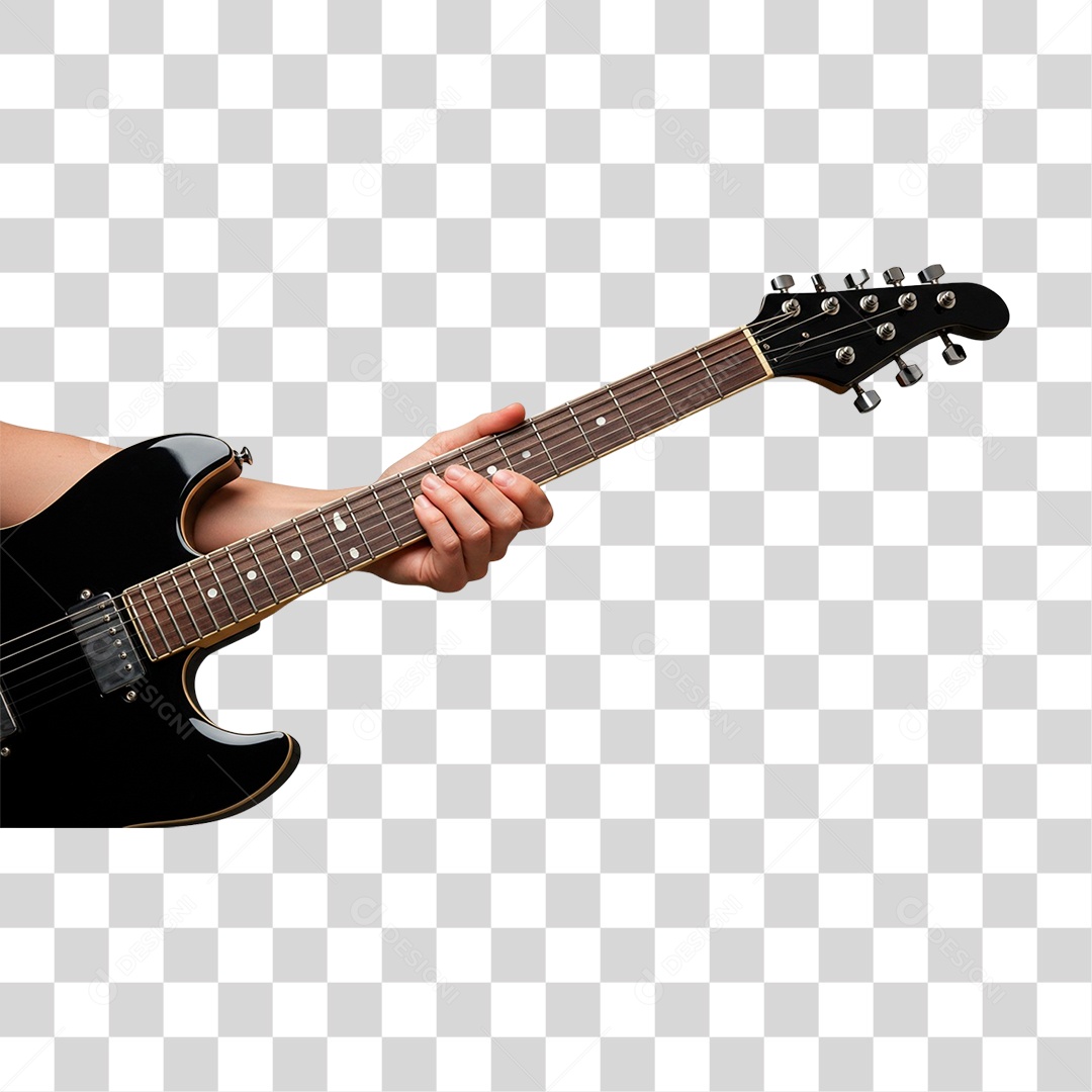 Mão Segurando Guitarra PNG Transparente