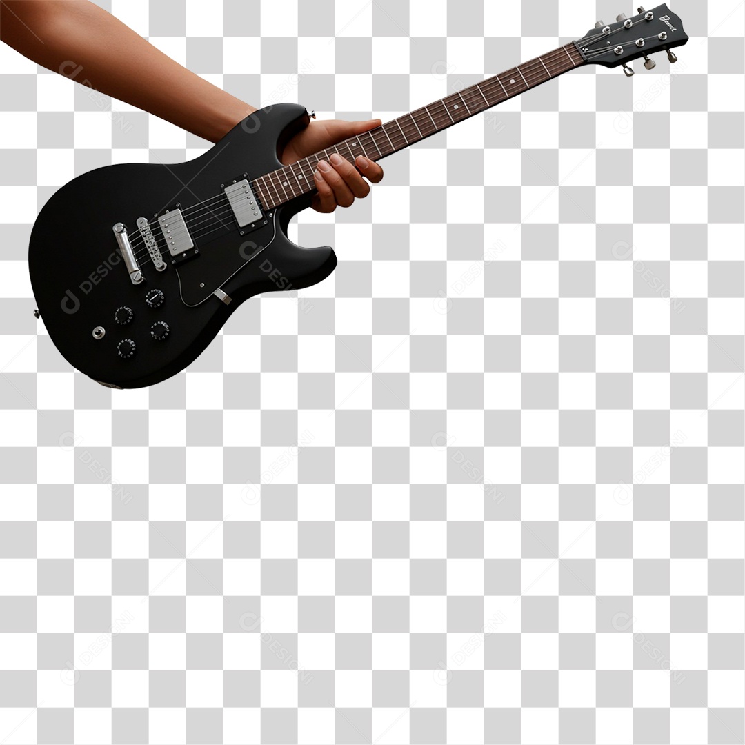 Mão Segurando Guitarra PNG Transparente