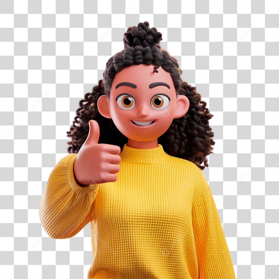 Personagem Mulher Fazendo Sinal de Beleza PNG Transparente