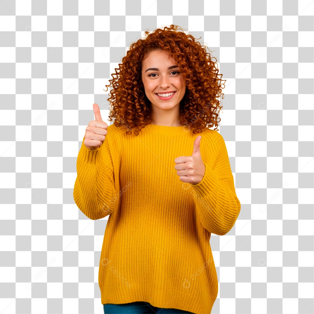 Mulher Fazendo Sinal de Beleza PNG Transparente