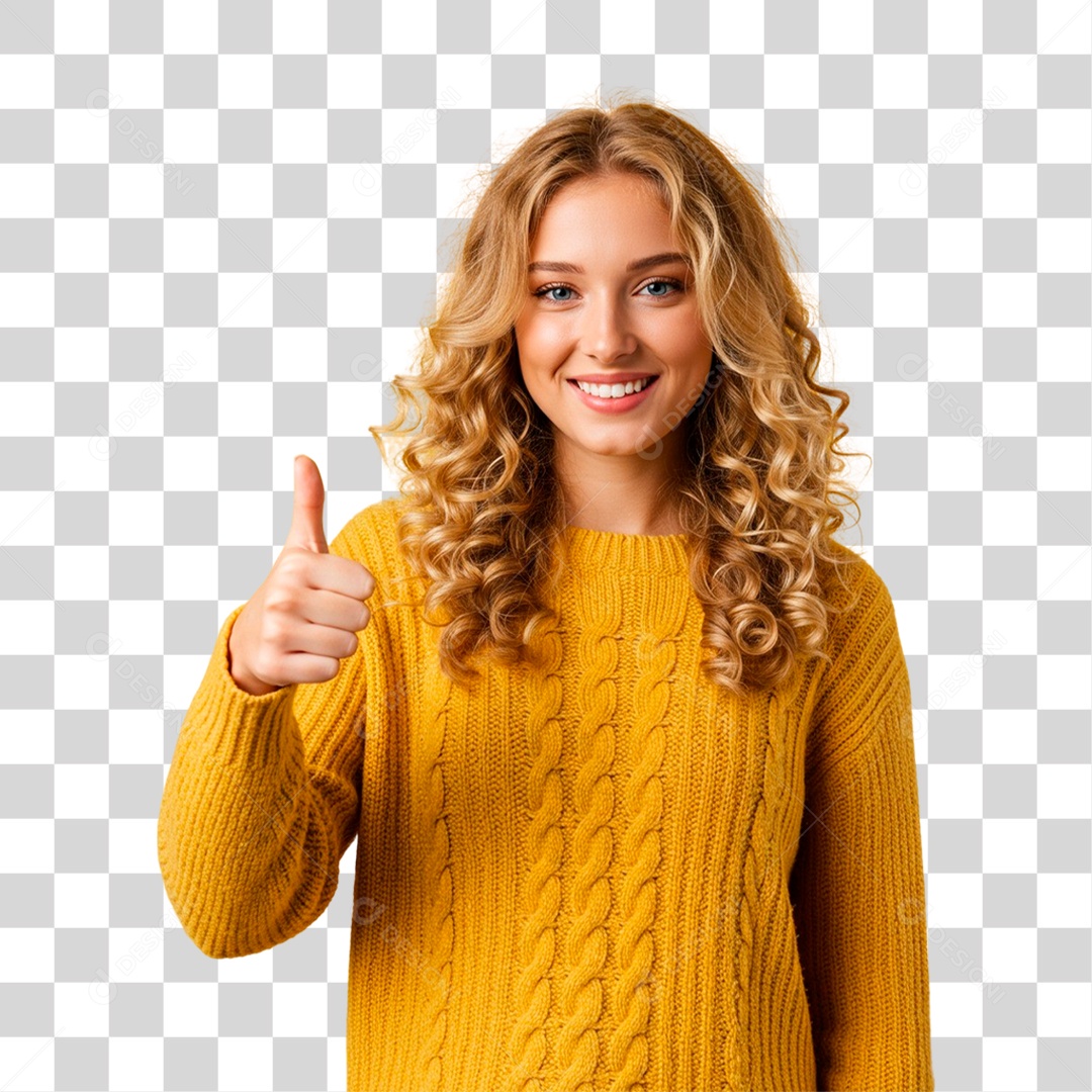 Mulher Fazendo Sinal de Beleza PNG Transparente