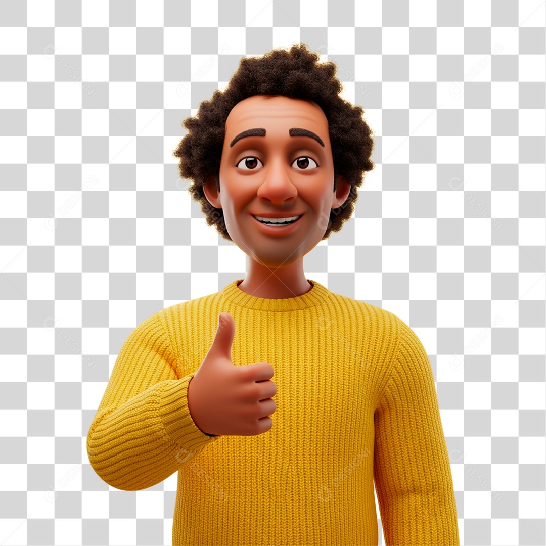 Personagem Homem Fazendo Sinal de Beleza PNG Transparente