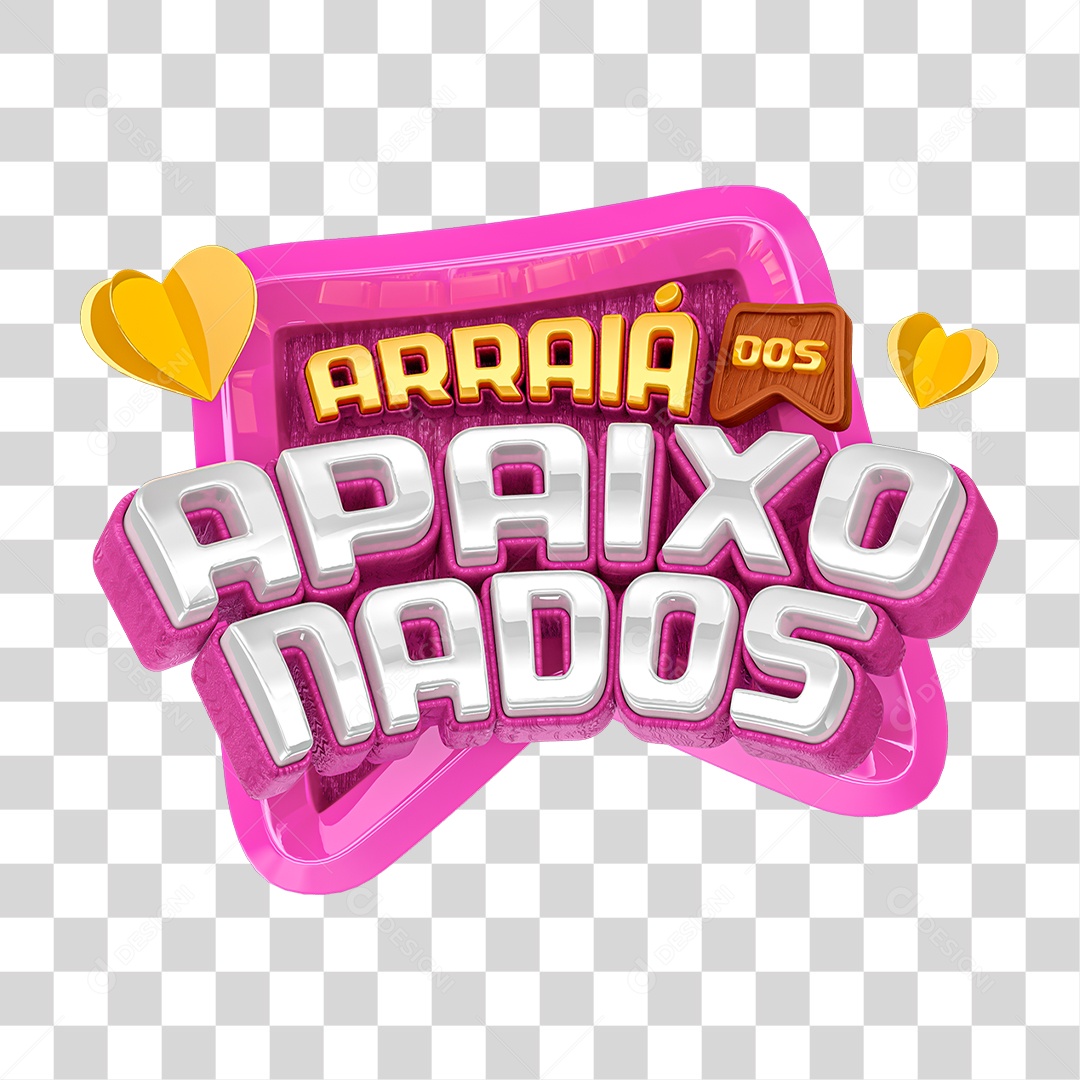 Selo 3D Arraiá dos Apaixonados PNG Transparente