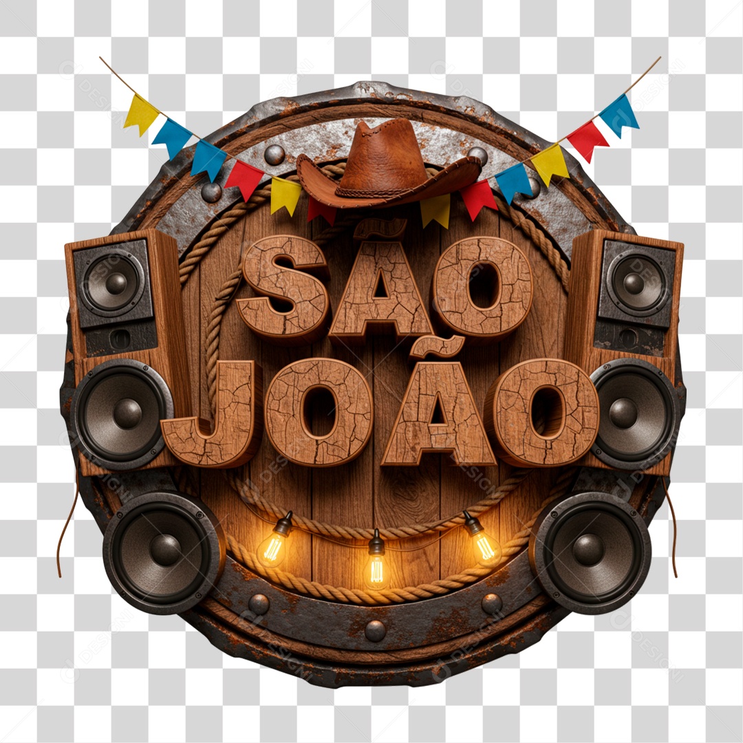 Selo 3D São João PNG Transparente