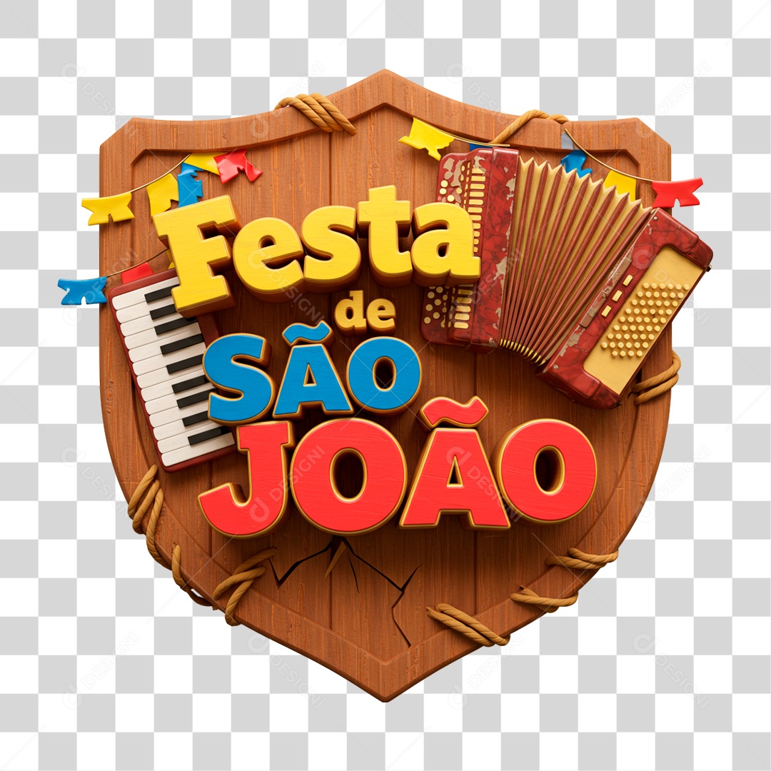 Selo 3D Festa de São João PNG Transparente