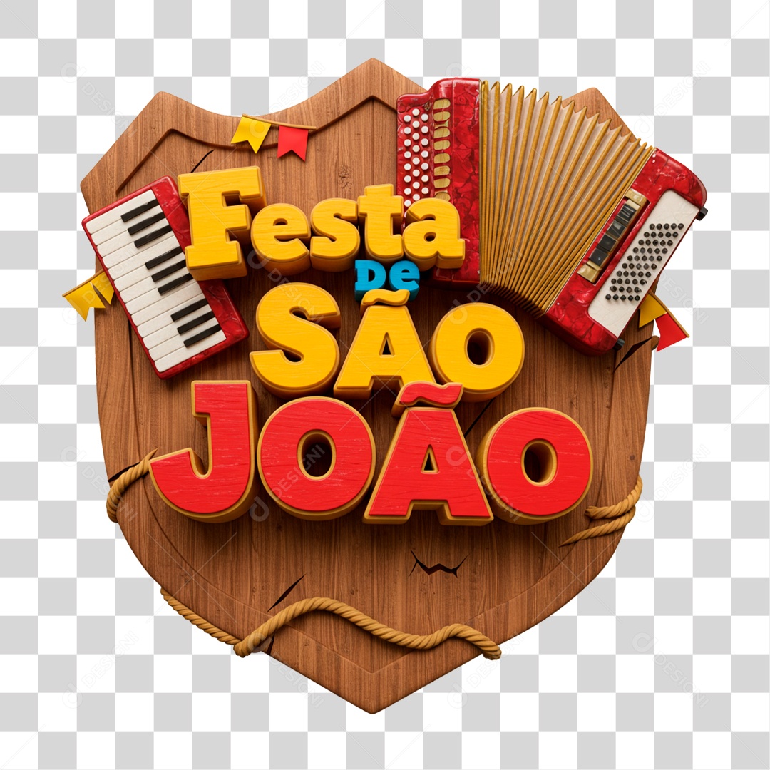 Selo 3D Festa de São João PNG Transparente