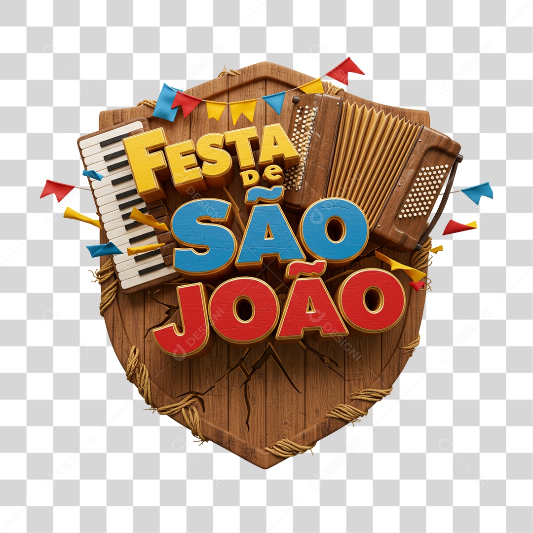 Selo 3D Festa de São João PNG Transparente