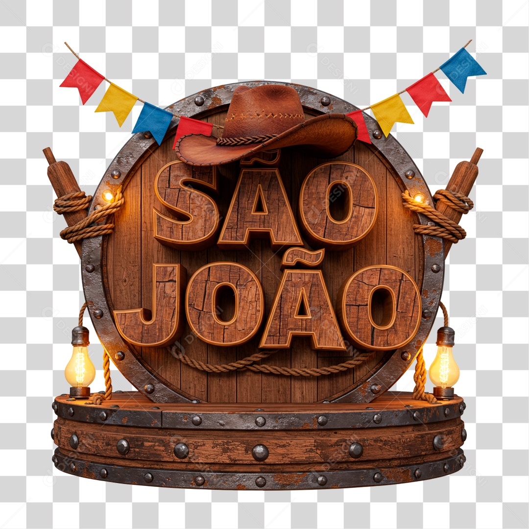 Selo 3D São João PNG Transparente