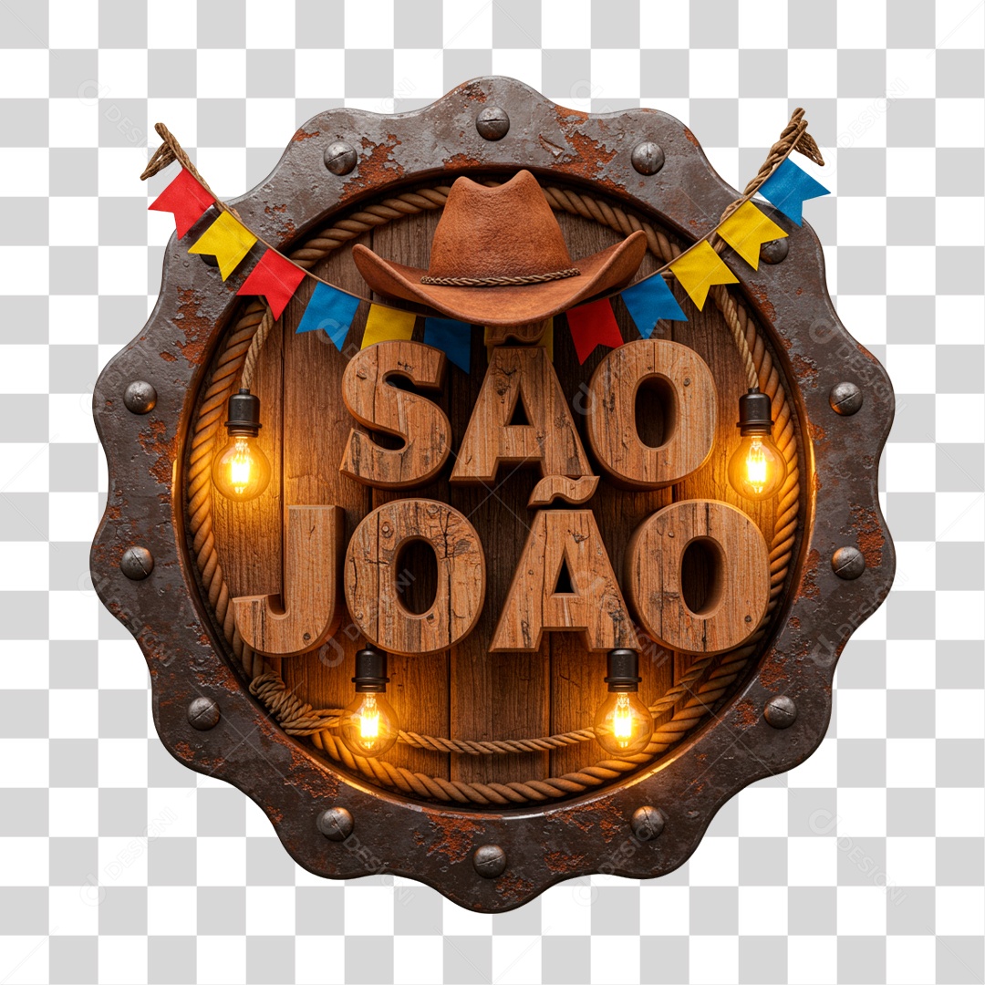 Selo 3D São João PNG Transparente