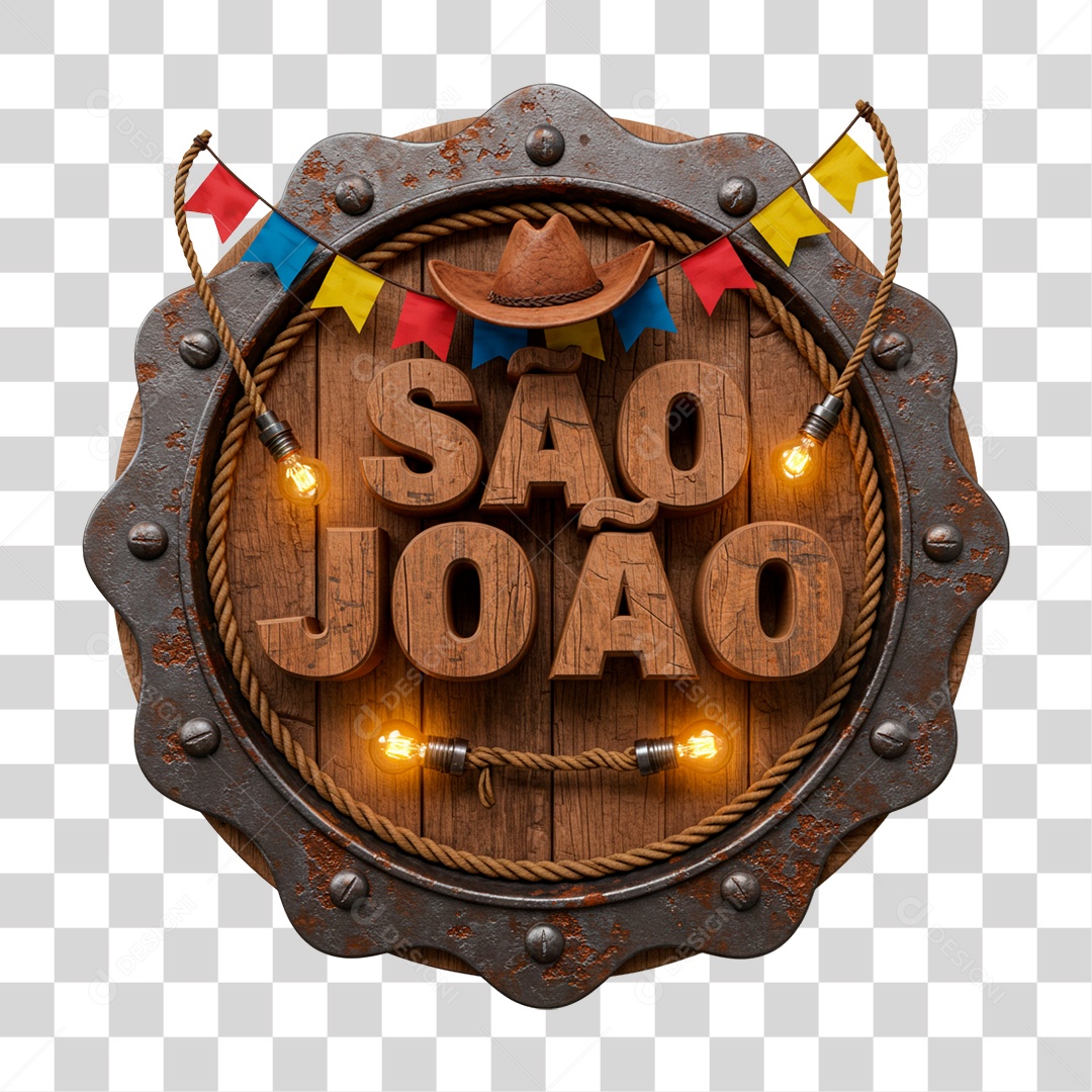 Selo 3D São João PNG Transparente