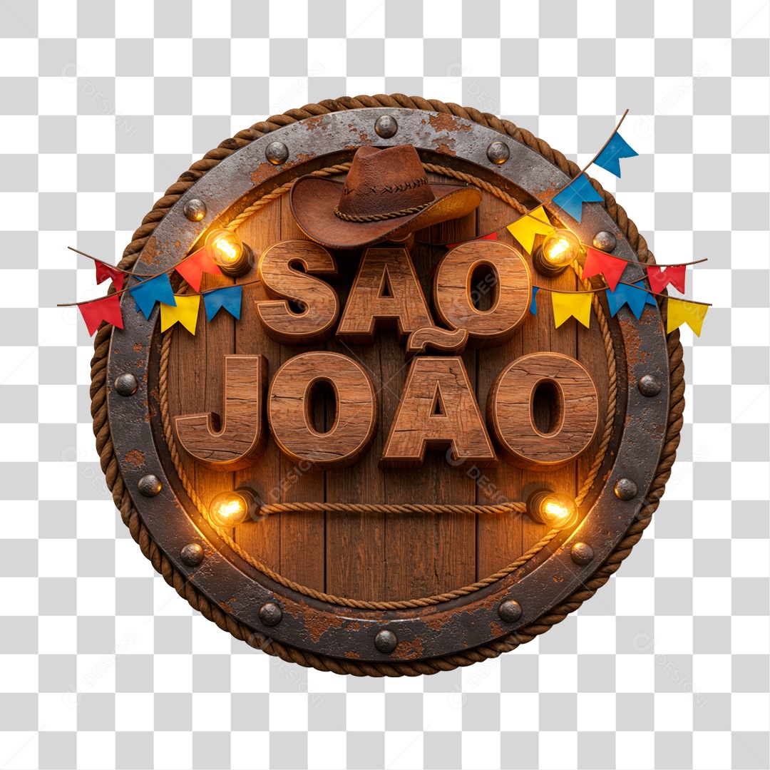 Selo 3D São João PNG Transparente