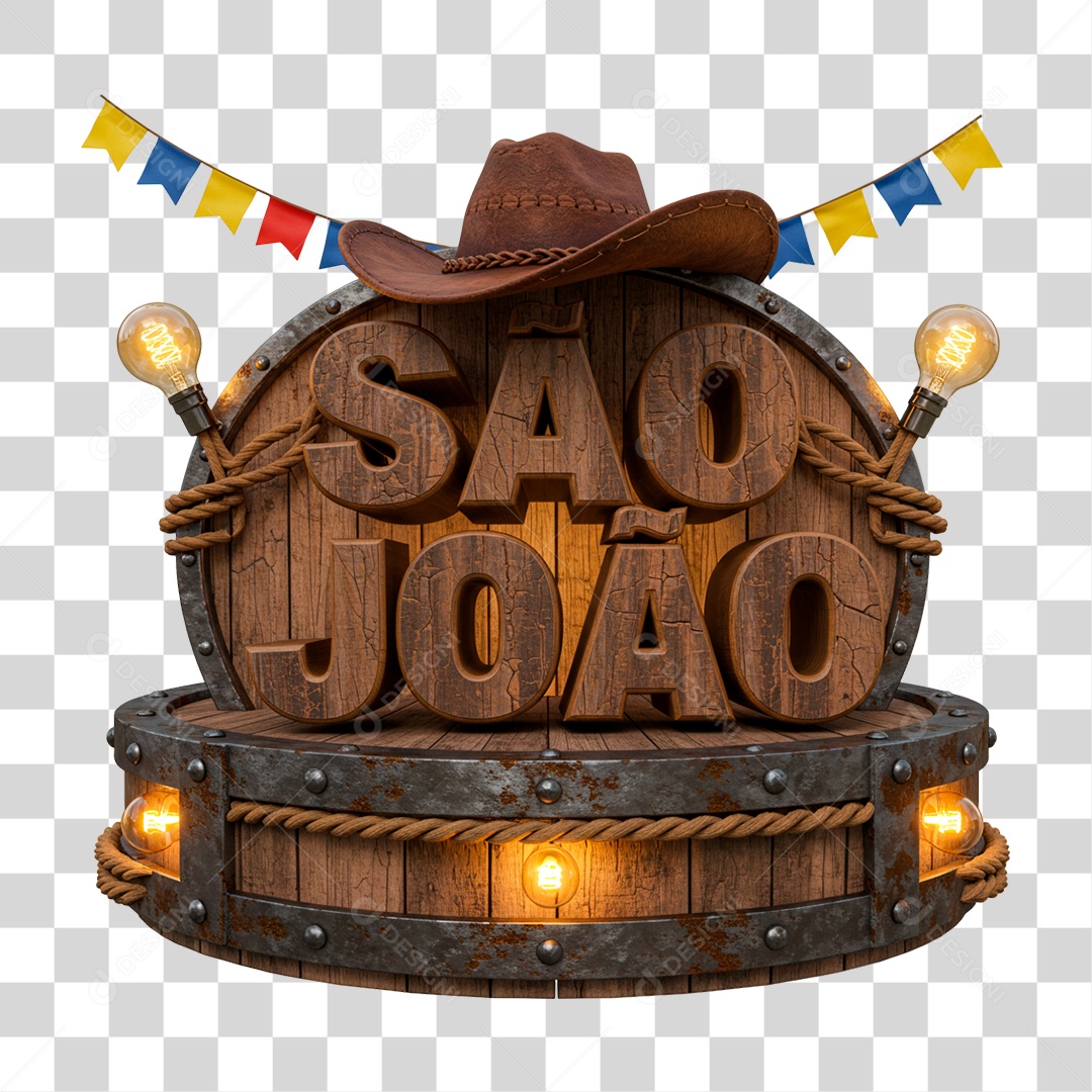 Selo 3D São João PNG Transparente