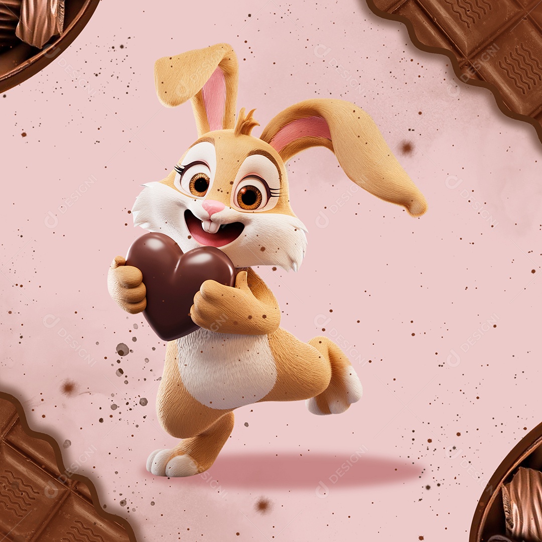 Páscoa Selo 3D  para Composição PSD