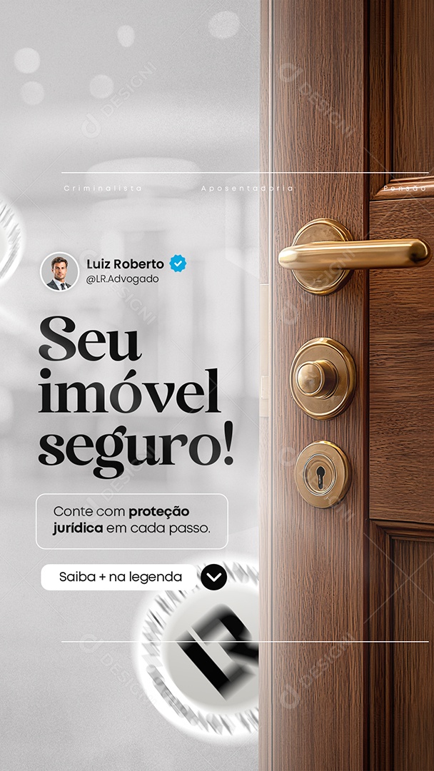 Story Advocacia Seu Imóvel Seguro Social Media PSD Editável