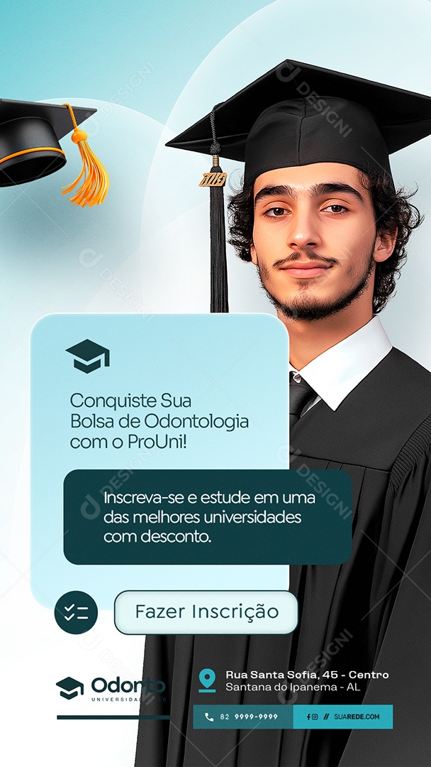 Story Curso Preparatório Conquiste sua Bolsa de Odontologia Social Media PSD Editável