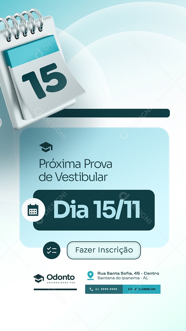 Story Curso Preparatório Próxima Prova do Verstibular Social Media PSD Editável