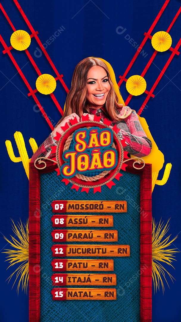 Story Flyer Agenda de São João Solange Almeida Social Media PSD Editável