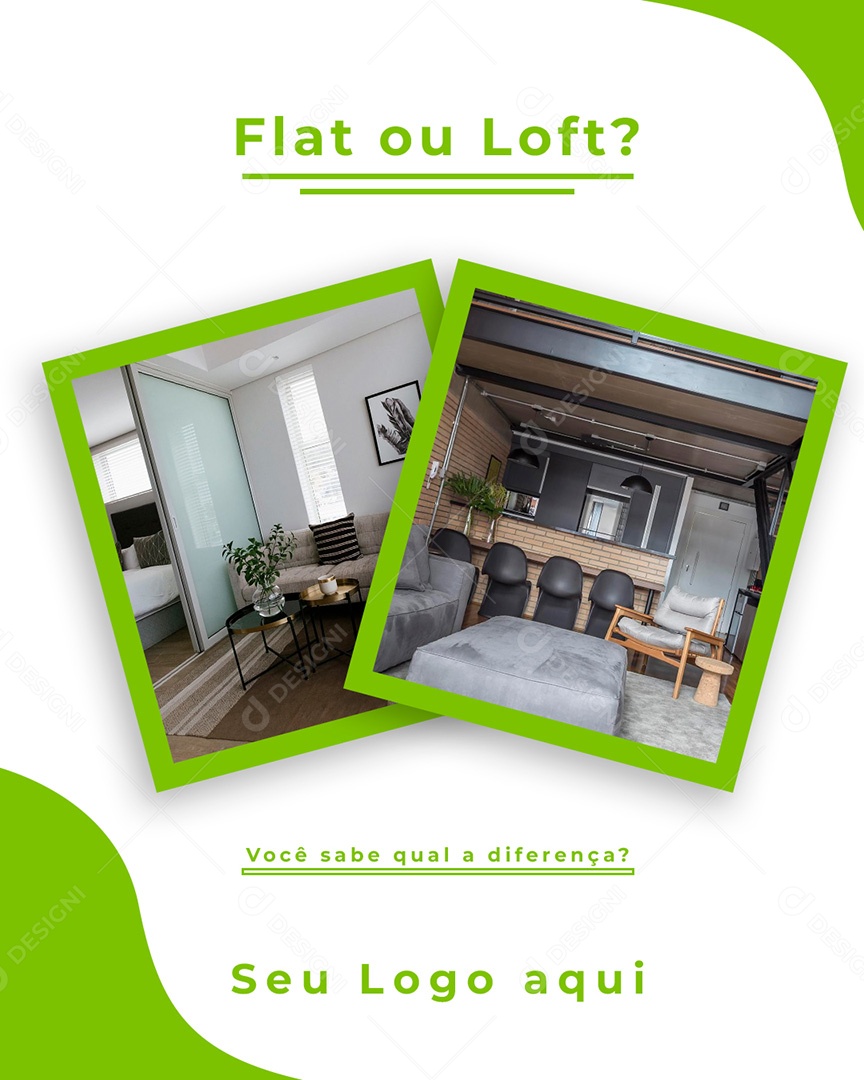 Corretora Imobiliaria Flat ou Loft Social Media PSD Editável