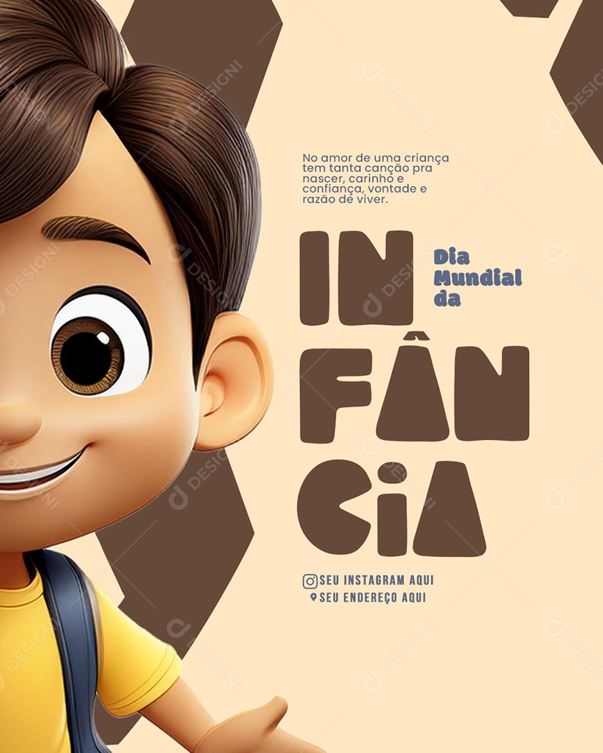 Dia Mundial da Infância 21 de Março Social Media PSD Editável