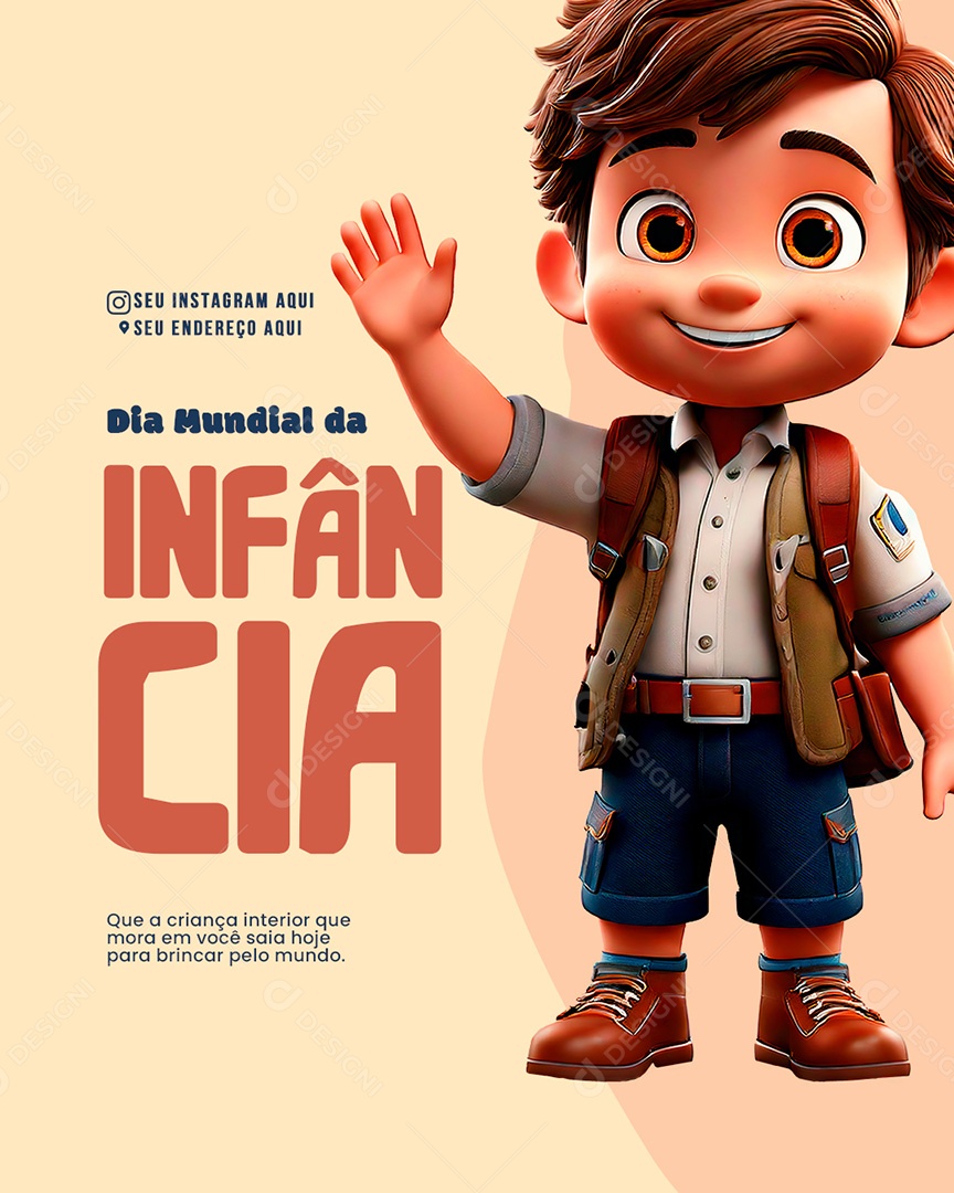 Dia Mundial da Infância 21 de Março Social Media PSD Editável