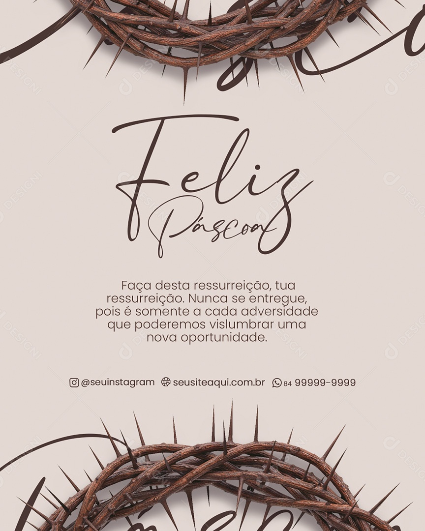 Feliz Páscoa 20 de Abril Social Media PSD Editável