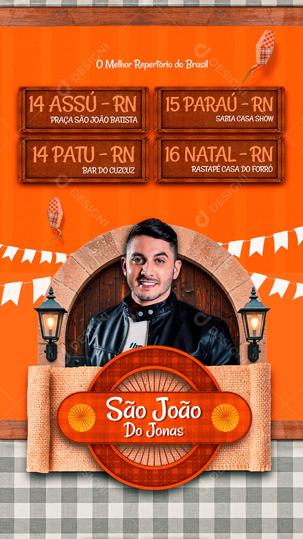 Story Flyer Agenda Shows Social Media PSD Editável