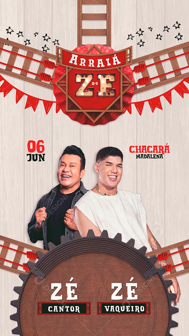 Story Flyer Agenda Shows Arraiá do Zé Social Media PSD Editável