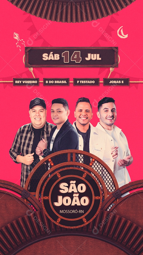 Story Flyer Agenda Shows São João Social Media PSD Editável