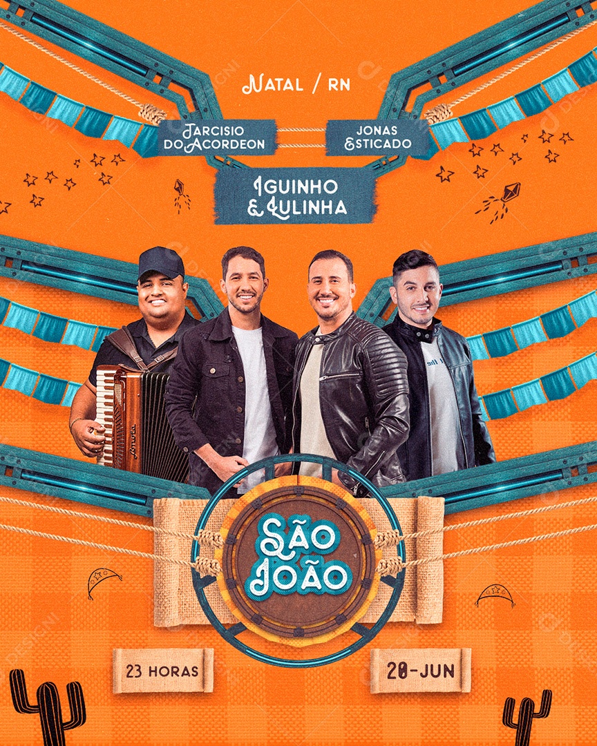 Feed Flyer Agenda Shows São João Social Media PSD Editável