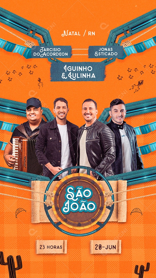 Story Flyer Agenda Shows São João Social Media PSD Editável