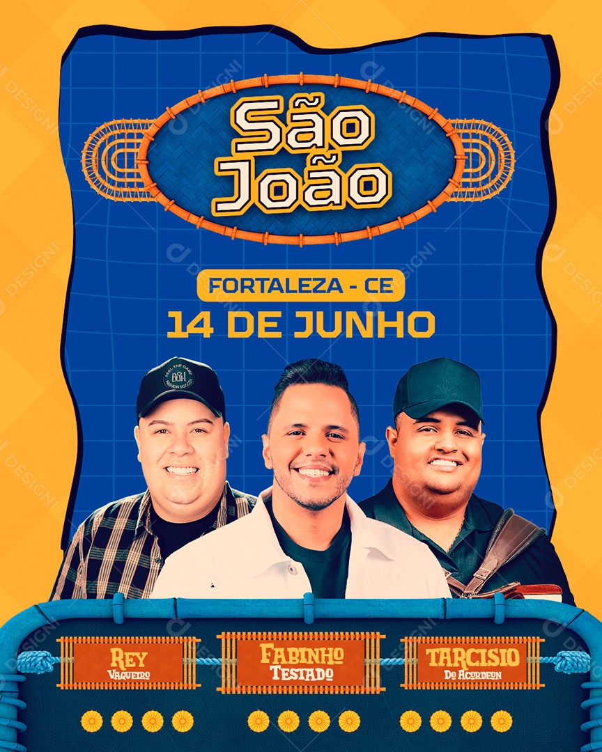Feed Flyer Agenda Shows São João Social Media PSD Editável