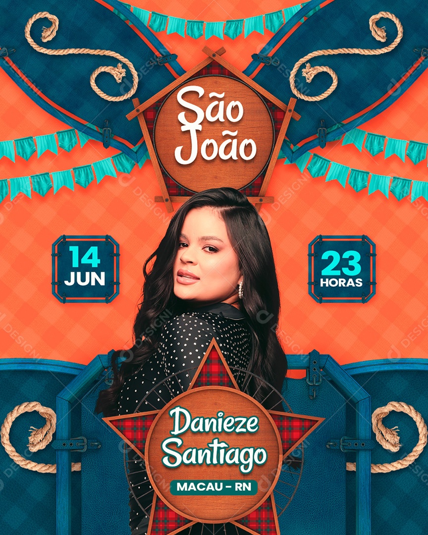 Feed Flyer Agenda Shows Danieze Santiago Social Media PSD Editável