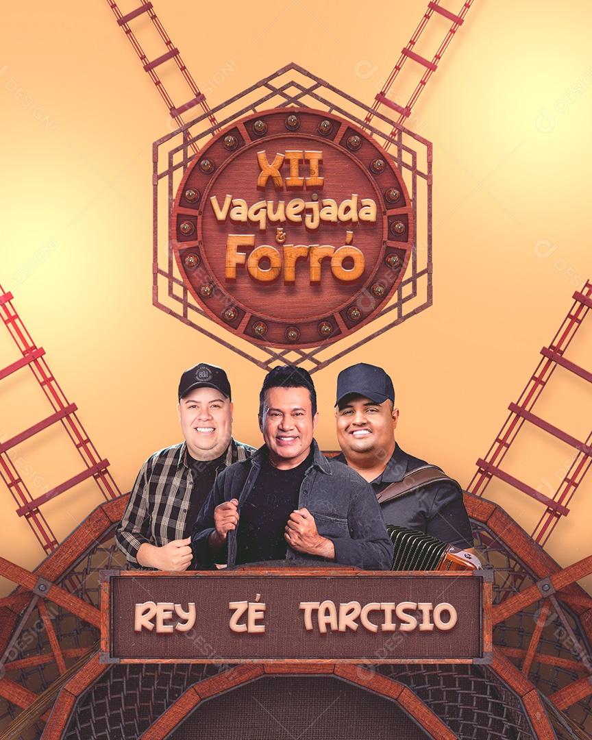 Feed Flyer Agenda Shows Vaquejada e Forró Social Media PSD Editável