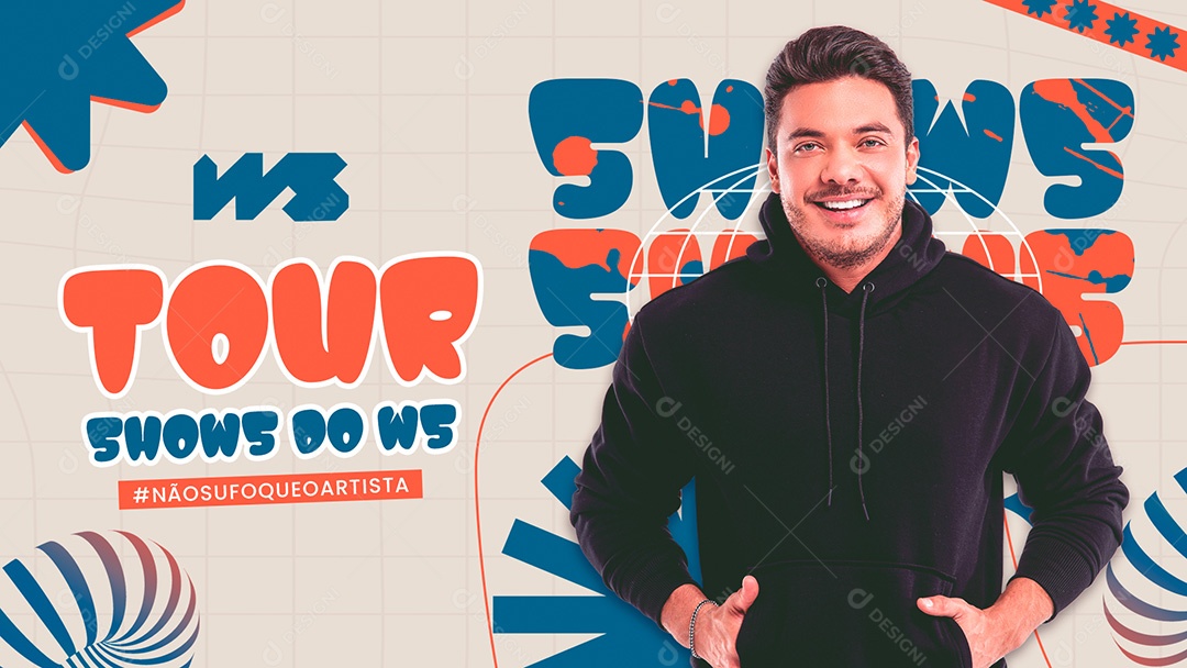 Banner Flyer Ws Tour Shows do Ws Capa Youtube Social Media PSD Editável