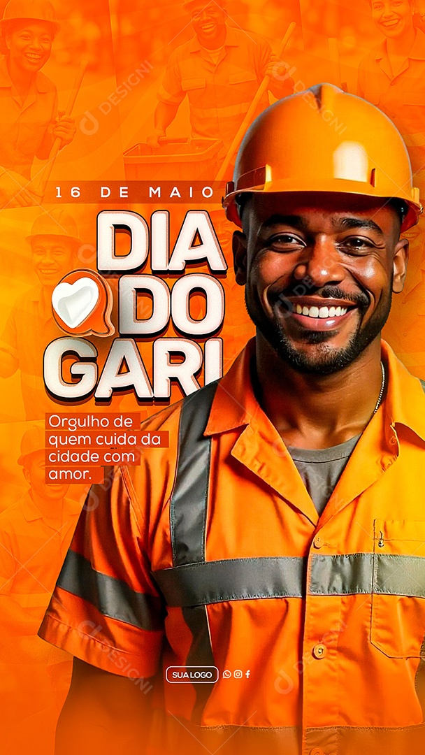 Story Dia do Gari 16 de Maio Social Media PSD Editável