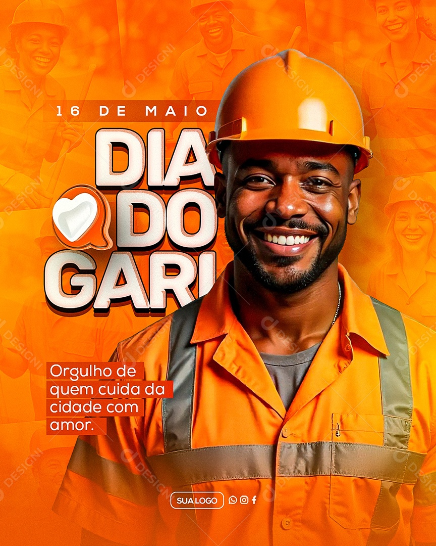 Dia do Gari 16 de Maio Social Media PSD Editável