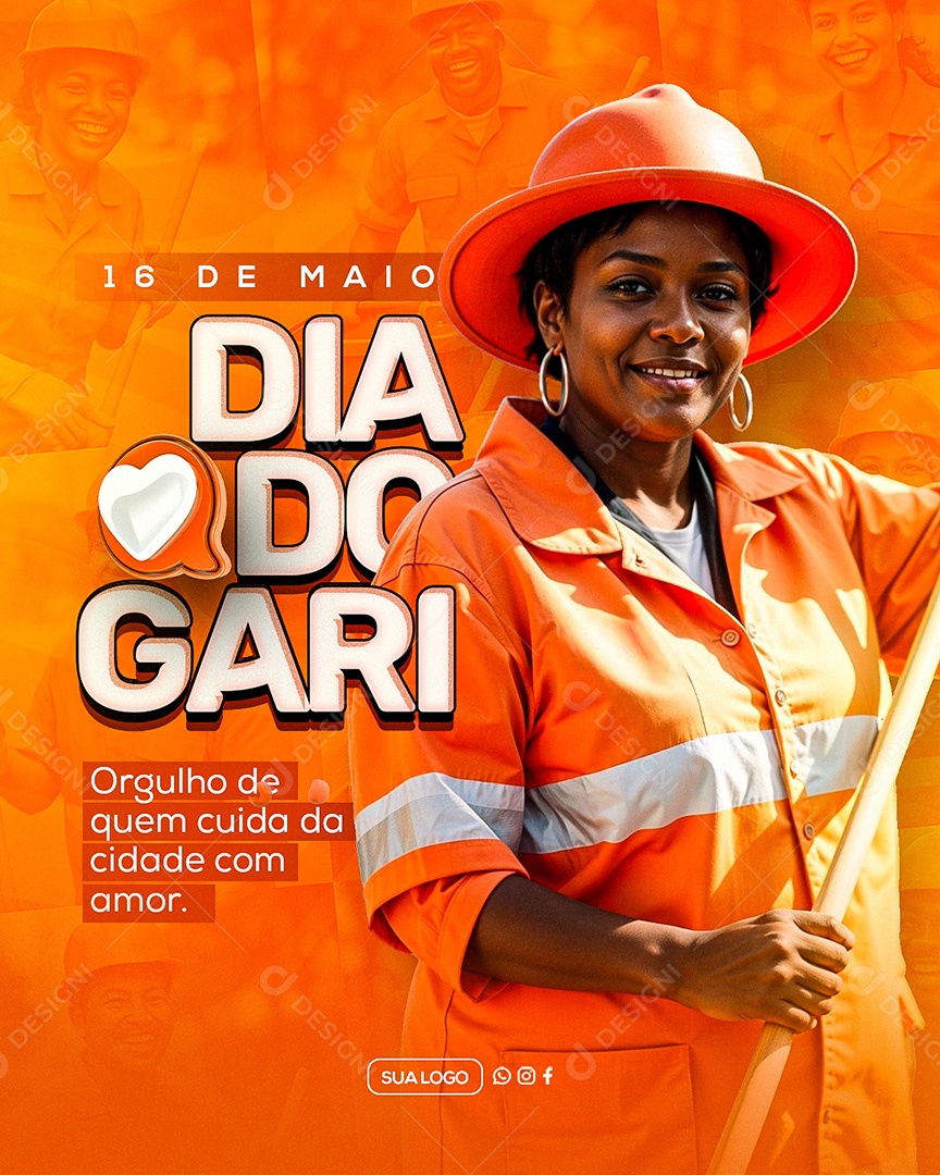 Dia do Gari 16 de Maio Social Media PSD Editável