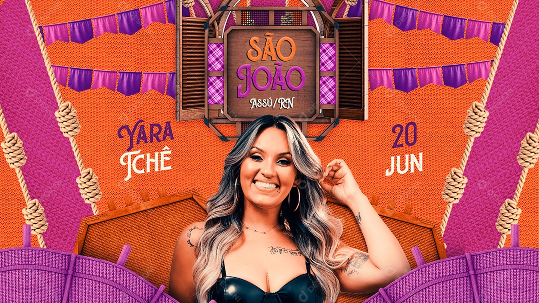 Banner Flyer São João Capa Youtube Social Media PSD Editável