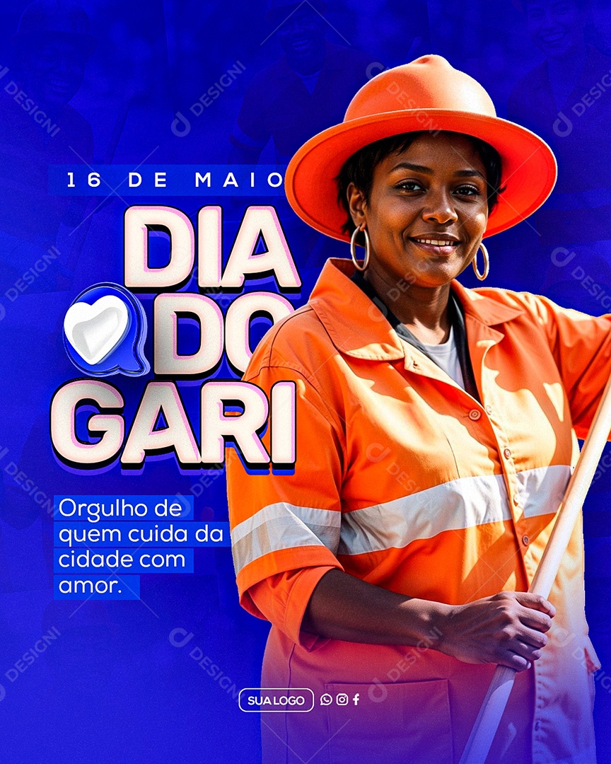 Dia do Gari 16 de Maio Social Media PSD Editável