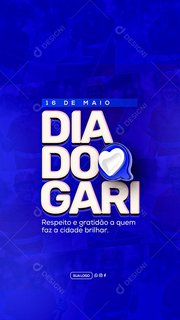 Story Dia do Gari 16 de Maio Social Media PSD Editável
