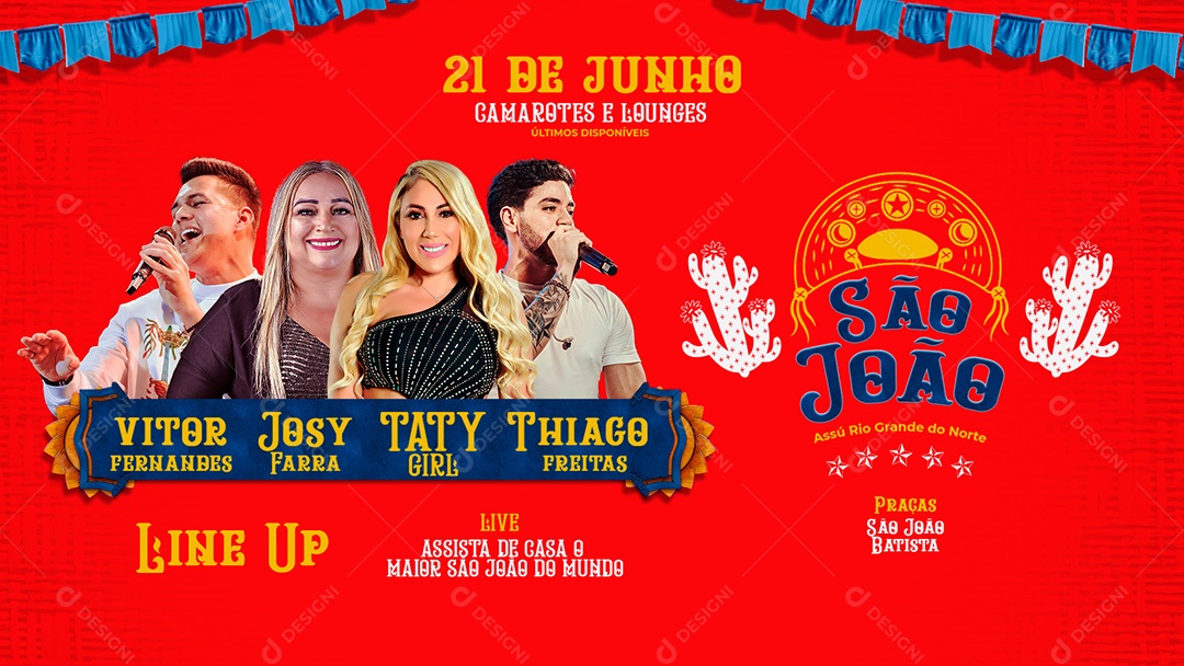 Banner Flyer São João Capa Youtube Social Media PSD Editável