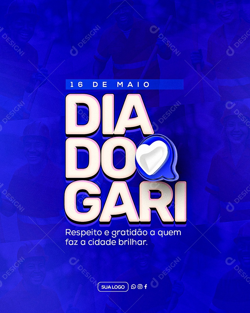 Dia do Gari 16 de Maio Social Media PSD Editável