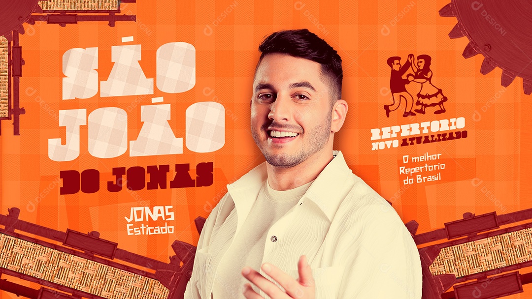 Banner Flyer São João Do Jonas Capa Youtube Social Media PSD Editável