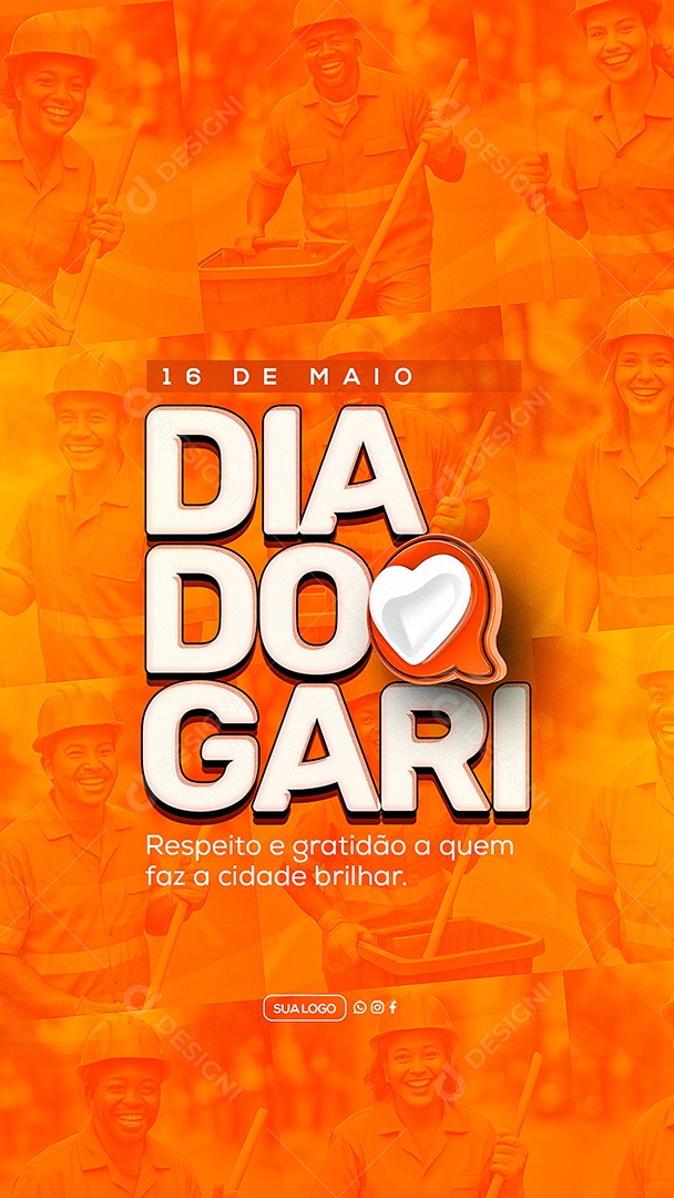 Story Dia do Gari 16 de Maio Social Media PSD Editável