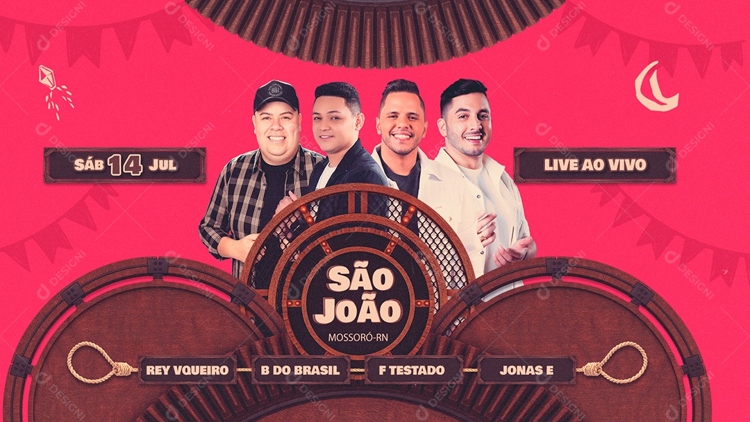Banner Flyer São João Capa Youtube Social Media PSD Editável