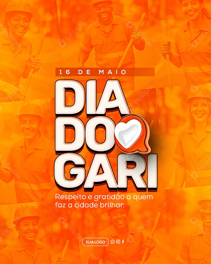 Dia do Gari 16 de Maio Social Media PSD Editável