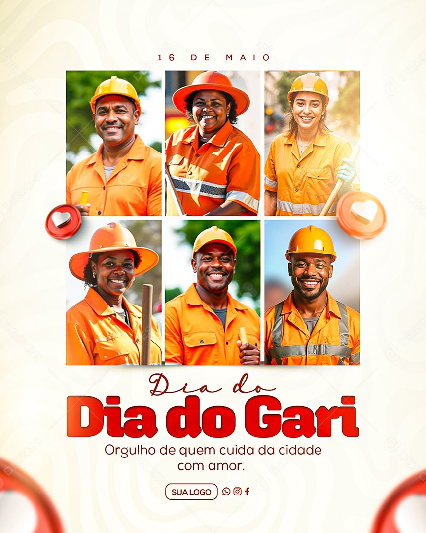 Dia do Gari 16 de Maio Social Media PSD Editável