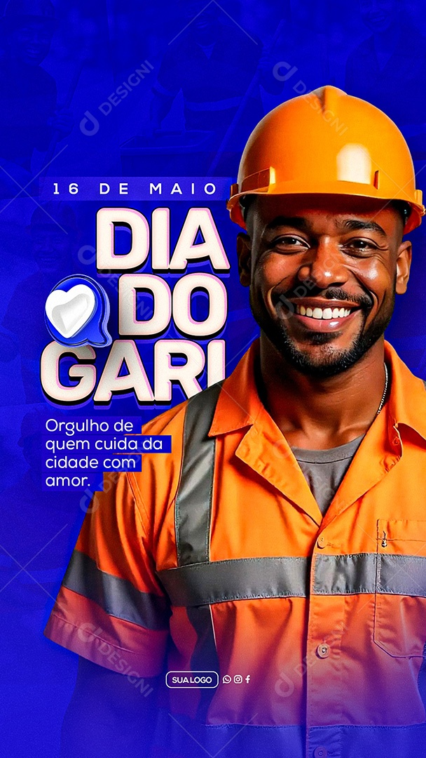 Story Dia do Gari 16 de Maio Social Media PSD Editável
