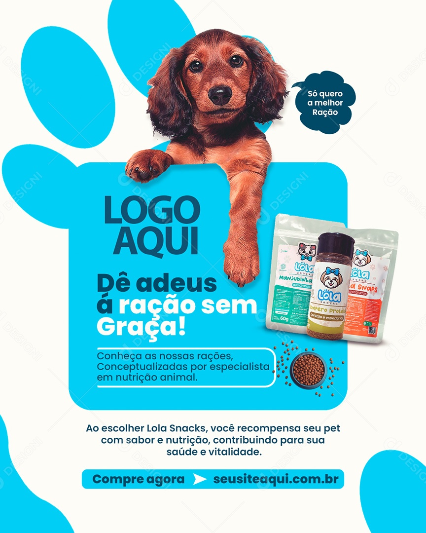 Pet Shop Ração Sem Graça Social Media PSD Editável